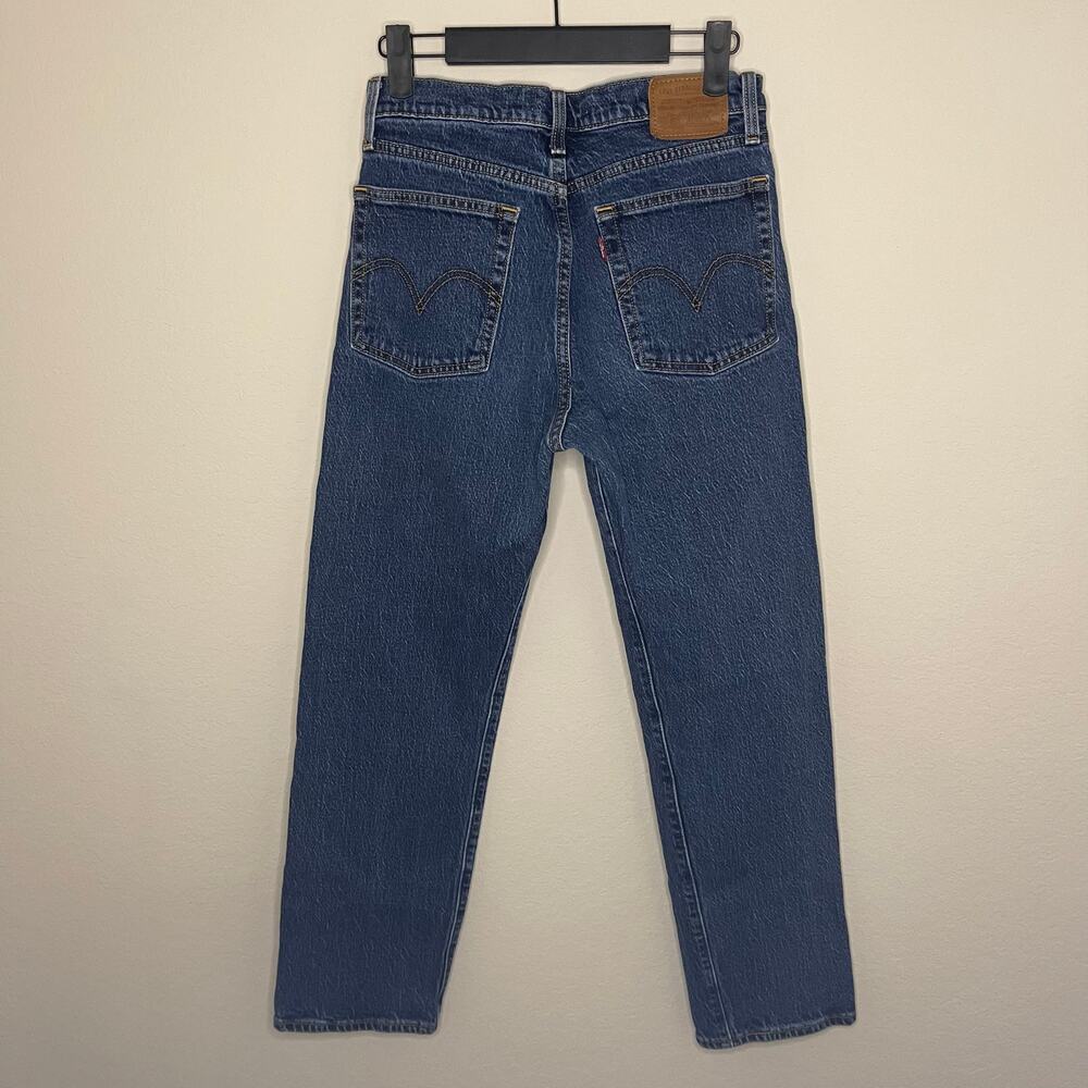 Levi’s Wedgie Straight Jeans Dark Wash Button Fly Womens Denim - Size 27 - Picture 2 of 3